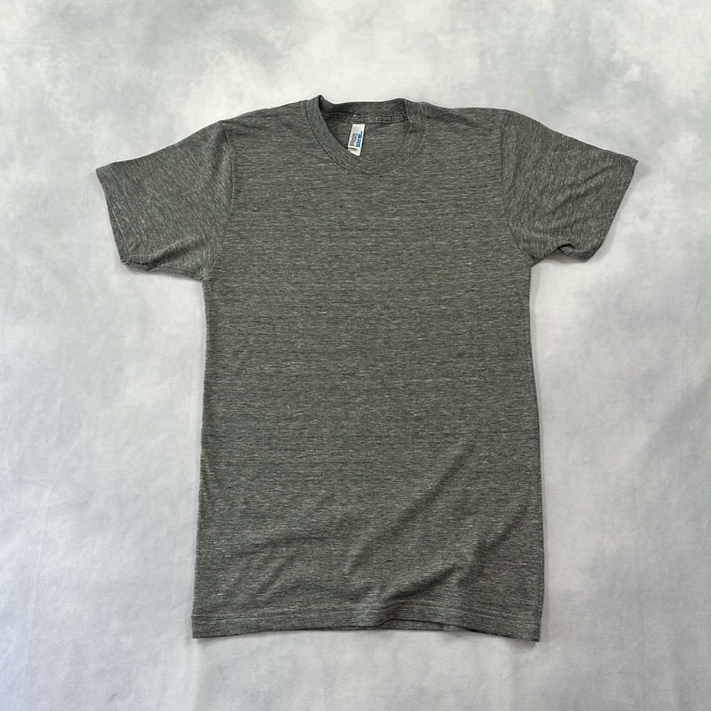 Men’s Small American Apparel “The Track Shirt” Heather Gray Triblend